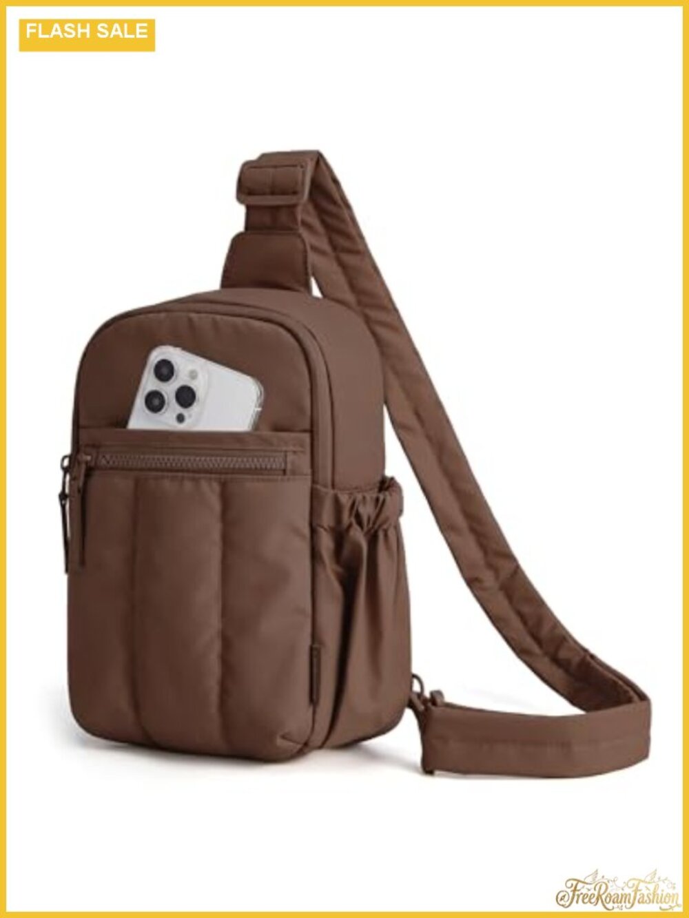 BAGSMART Puffer Crossbody Sling Bag for Women, Quilted Nylon, Adjustable Strap,